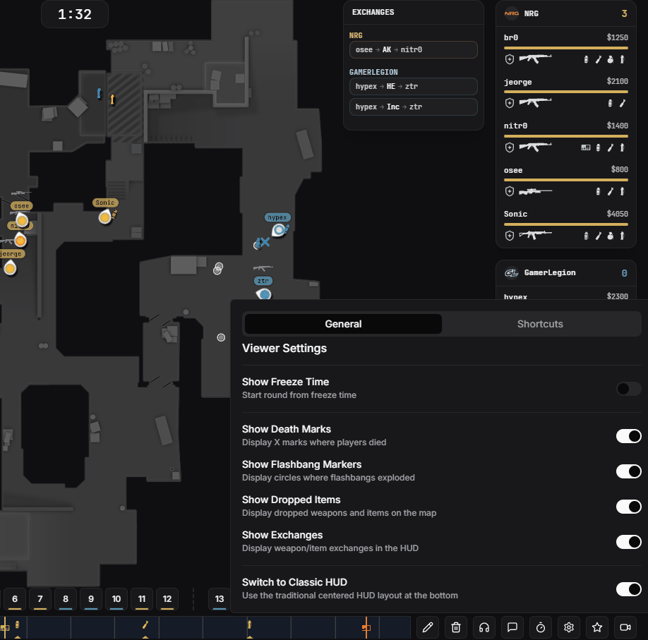 Menu des paramètres avec options d'affichage