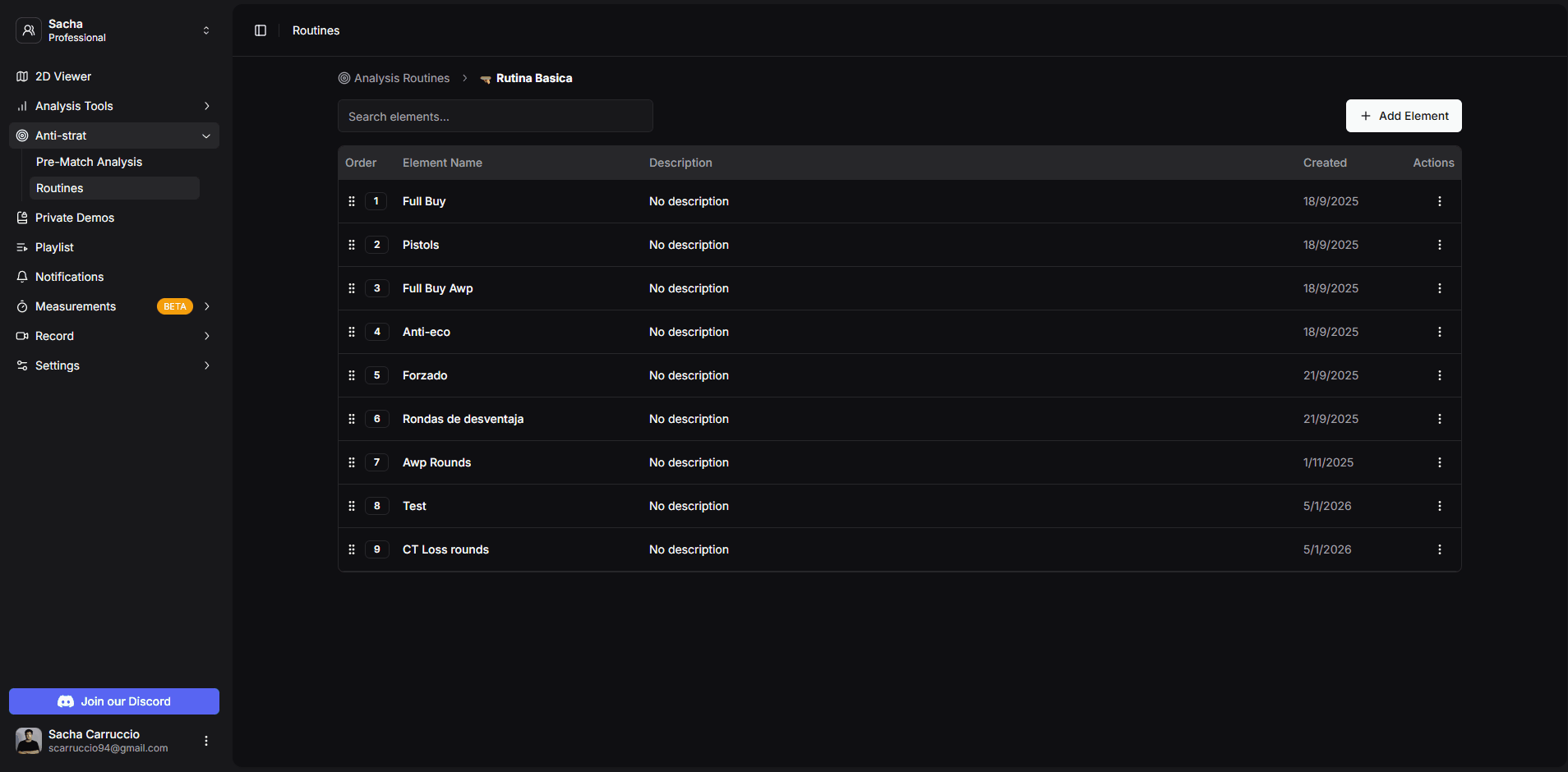 Réordonnement des éléments dans une routine