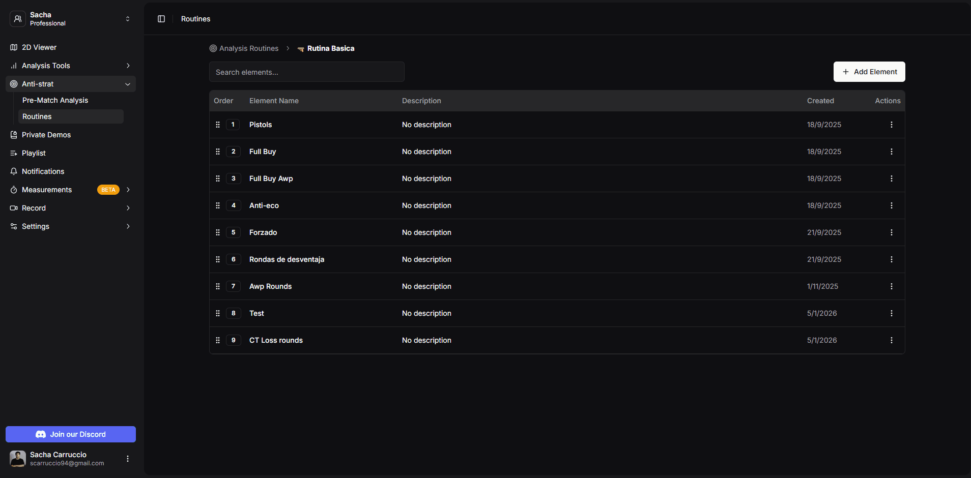 Exécution d'une routine depuis l'analyse pré-match