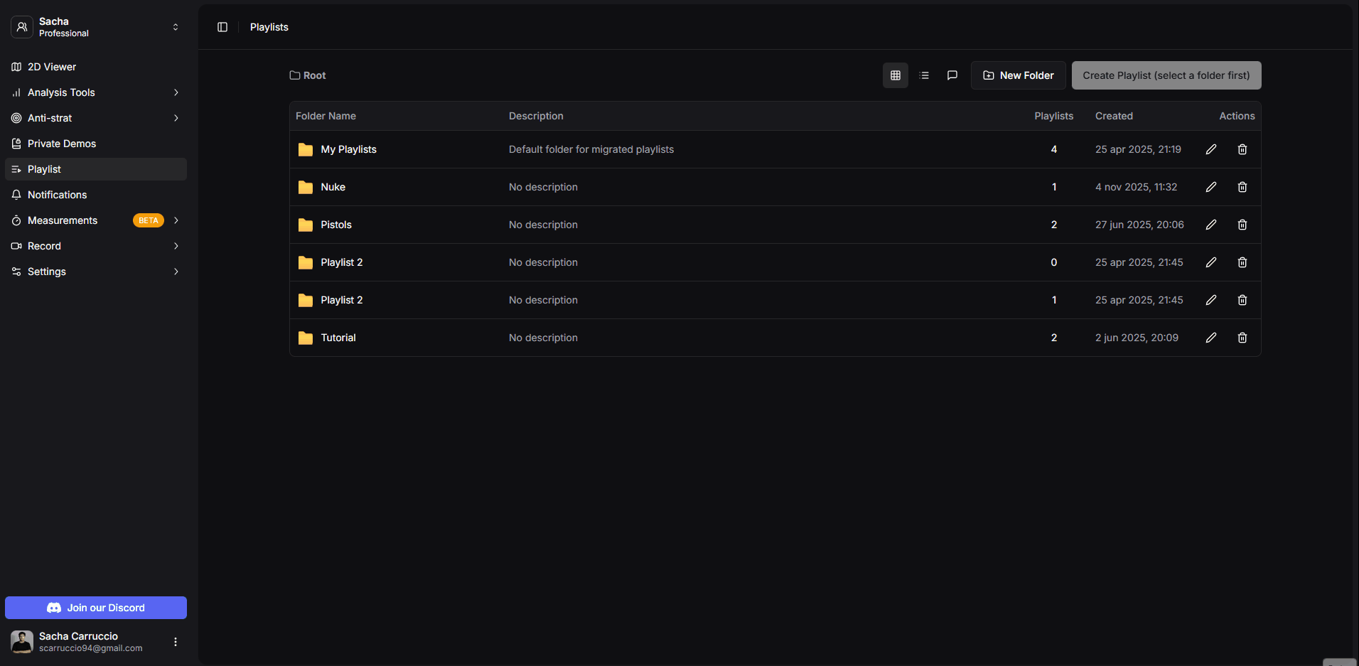Organisation des playlists et dossiers