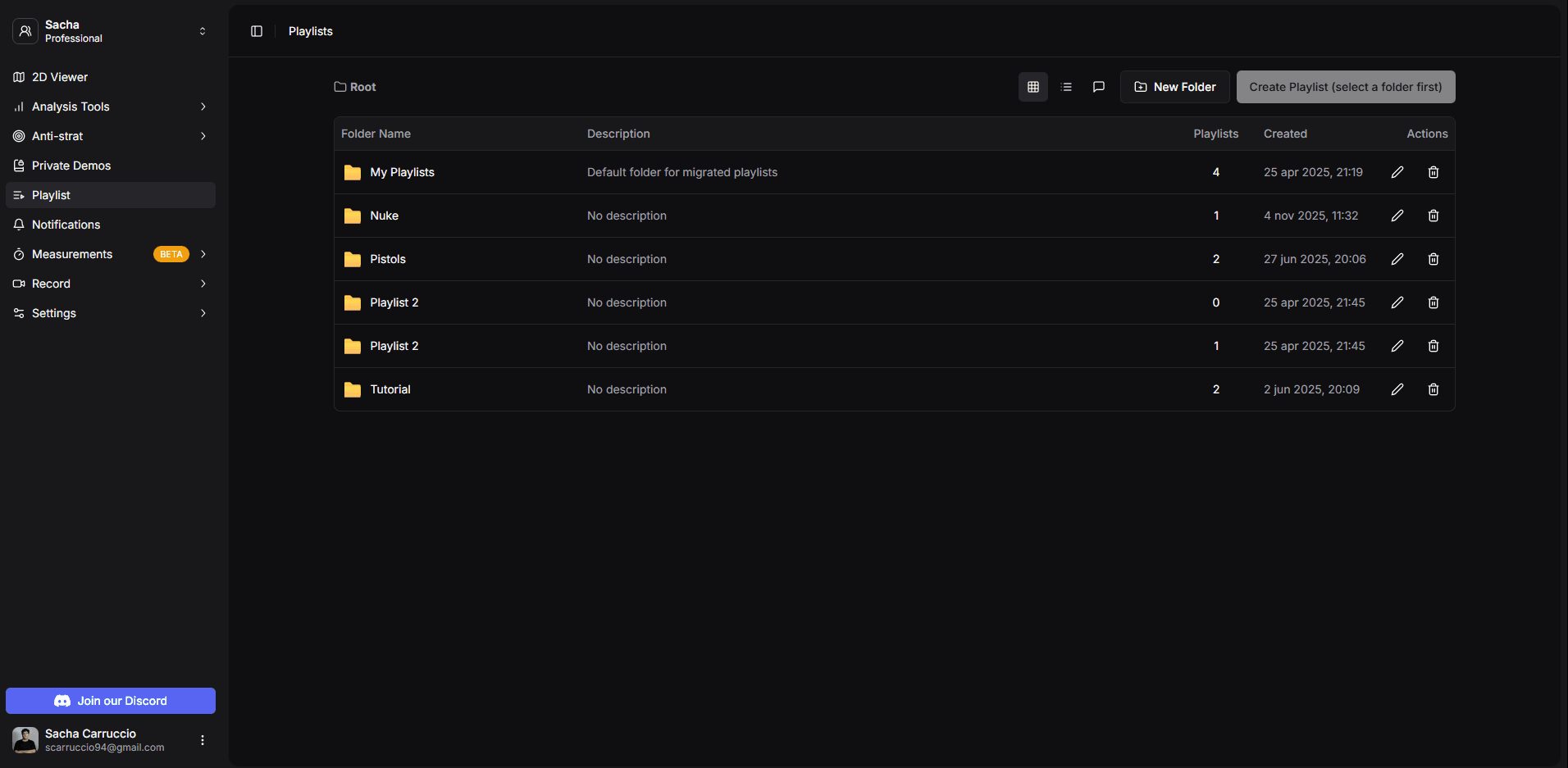 Basculer entre les vues de playlists