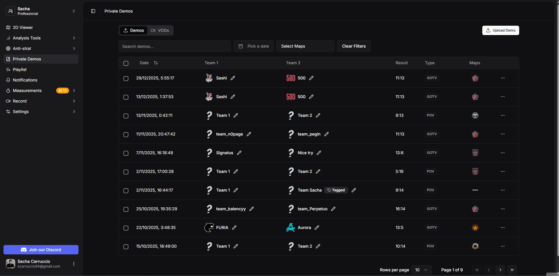 Suppression de démos