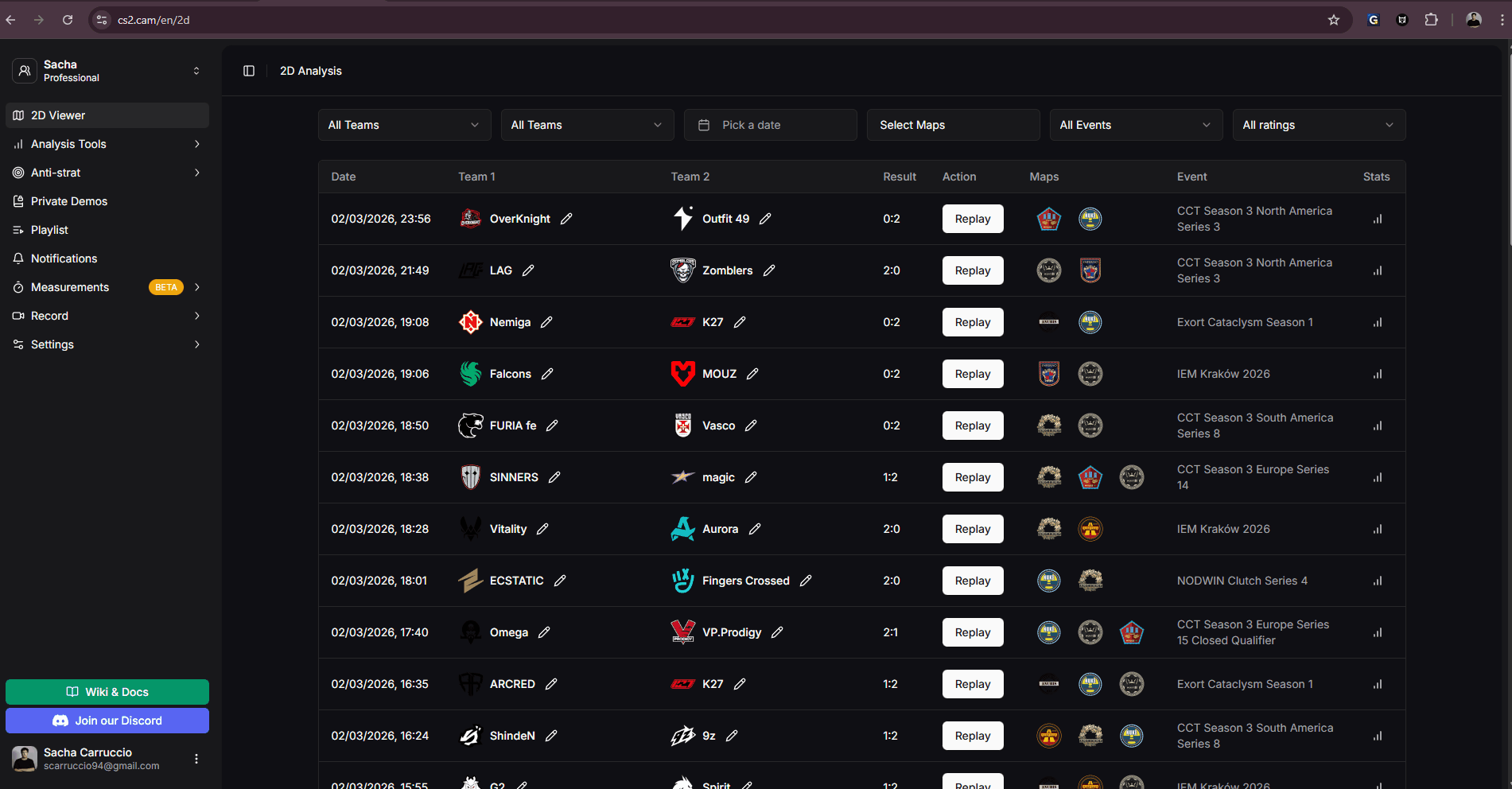 Création d'une nouvelle équipe dans CS2.CAM
